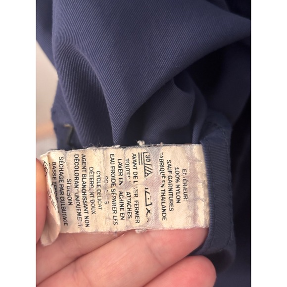 LL Bean Mens Anorak Windbreaker XL Reg Navy Blue Half Zip Hooded Jacket READ - Picture 9 of 12